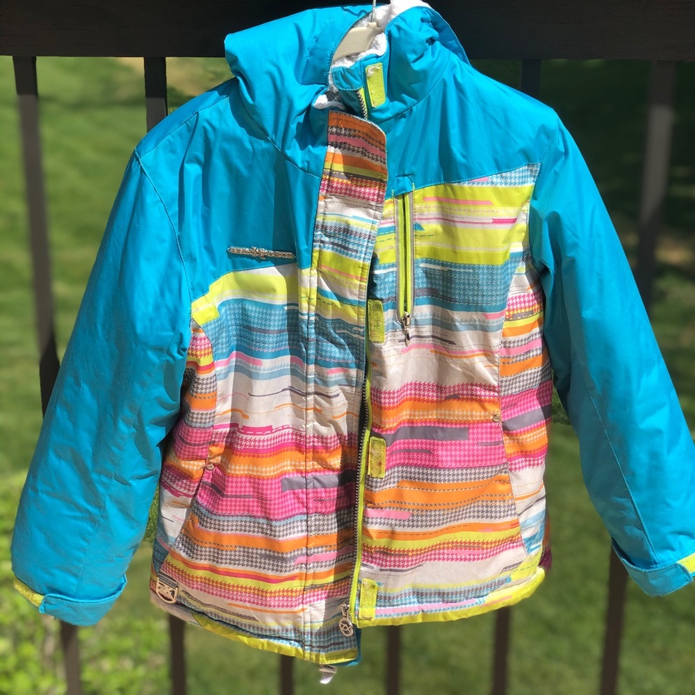 Colorful girls ski jacket.
